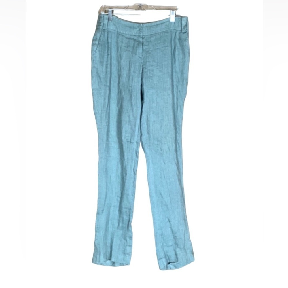 Akris crepe linen blend pants Green Size 8
